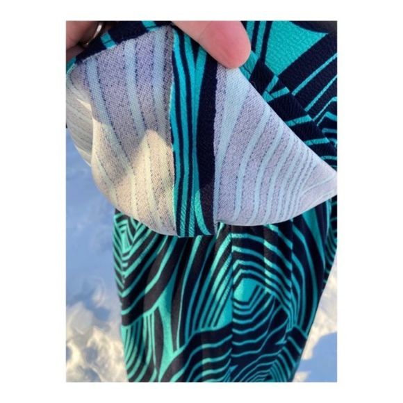 Vintage 60s Skirt Set Stretch A-Line Green Black - Picture 9 of 14